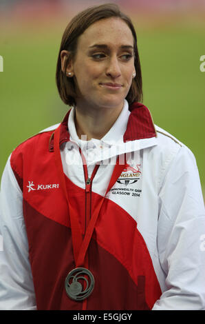 LAURA WEIGHTMAN gewinnt Silber 1500 Meter HAMPDEN PARK GLASGOW Schottland 30. Juli 2014 Stockfoto