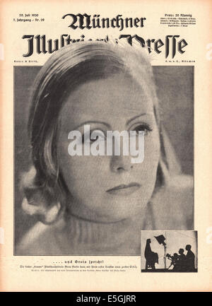 1930 Münchner Illustrierte Presse (Deutschland) vordere Abdeckung Foto der schwedischen Schauspielerin Greta Garbo Stockfoto