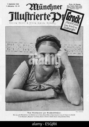 1930 Münchner Illustrierte Presse (Deutschland) vordere Abdeckung Foto der deutschen Schauspielerin Loni Schultes Stockfoto