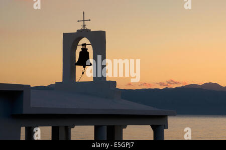 Griechische Kirche von Küste bei Porto Heli, Argolis, Peloponnes, Griechenland Stockfoto