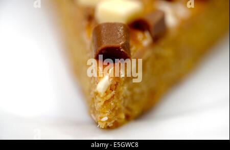 Flapjack auf einer Platte Makro Nahaufnahme Stockfoto