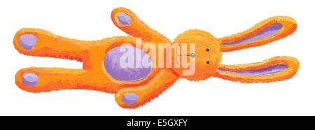 Acryl Illustration der niedlichen orange Häschen Spielzeug Stockfoto