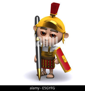 3D Render an einem römischen Soldaten mit einem Stift schreiben Stockfoto