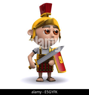 3D Render an einem römischen Soldaten schwingt ein Schwert Stockfoto