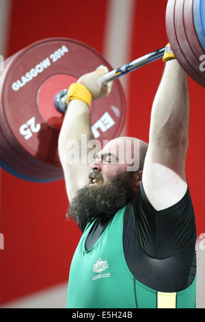 Glasgow, Schottland. 31. Juli 2014. Glasgow Commonwealth Games. Tag 8 im Clyde Auditorium. Herren Gewichtheben 105kg Gruppe A. Bronze: Damon Kelly AUS, final score 388. Bildnachweis: Aktion Plus Sport/Alamy Live-Nachrichten Stockfoto