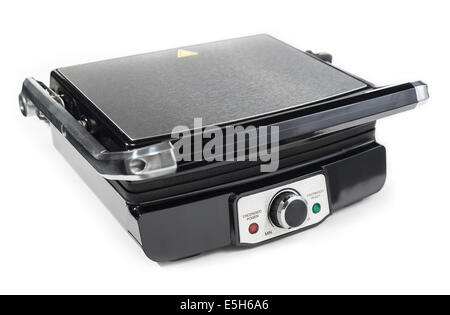 Schwarz und Silber Toaster isoliert auf weißem Hintergrund Stockfoto