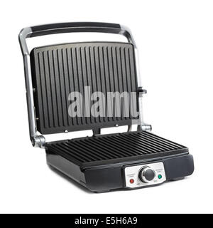 Schwarz und Silber Toaster isoliert auf weißem Hintergrund Stockfoto