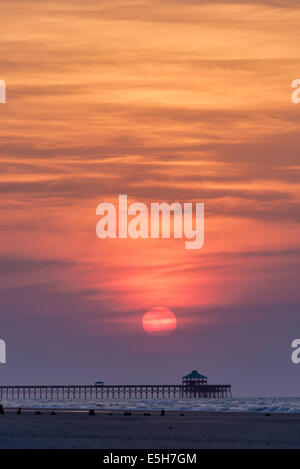 Sonnenaufgang in Folly Beach, South Carolina Stockfoto