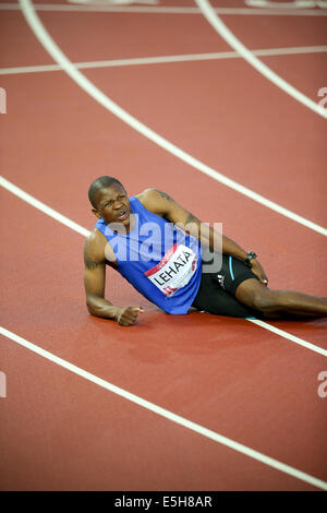 Hampden Park, Glasgow, Schottland, Großbritannien. 31. Juli 2014.  8. Tag-Abend-Leichtathletik-Session.  Herren 200m Finale, Mosito Lehata LES 4.. Bildnachweis: ALAN OLIVER/Alamy Live-Nachrichten Stockfoto