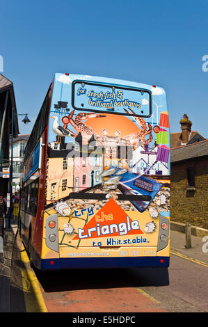 Lokalen Doppeldecker-Bus auf High Street in Whitstable Kent England UK Stockfoto