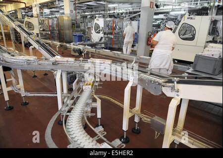 Novara (Italien), Pavesi Pflanze (Barilla-Gruppe), Produktionslinie von Keksen Stockfoto