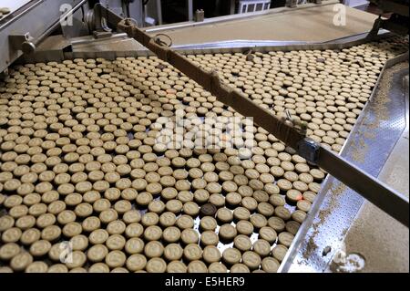 Novara (Italien), Pavesi Pflanze (Barilla-Gruppe), Produktionslinie von Keksen Stockfoto