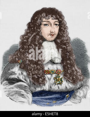 Louis XV (1710 – 1774). König von Frankreich. Gravur. Farbige. Stockfoto