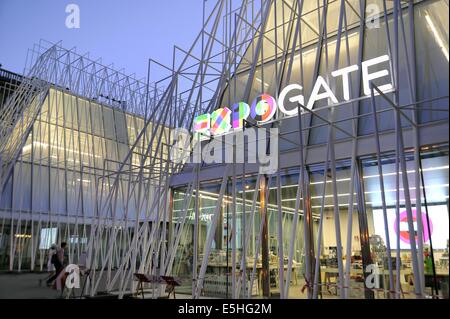 Mailand Expo Gate Info Punkt Schlossplatz für die Weltausstellung 2015 weltweit. Stockfoto