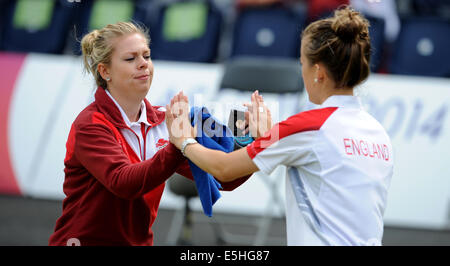 JAMIE-LEE Winde & NATALIE MELM ENGLAND KELVIN grüne GLASGOW Schottland 1. August 2014 Stockfoto