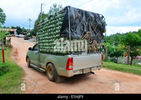 Pflanzlichen Transportmittel auf Straße im Phu Hin Rong Kla Nationalpark in Phitsanulok Thailand Stockfoto