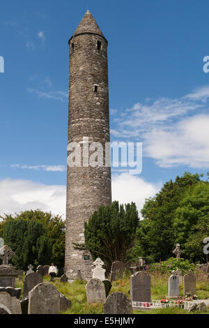 Irland, County Wicklow, Glendalough Rundturm Stockfoto