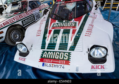 Steve Perez 1974 Lancia Stratos auf der Koppel auf der 2014 Goodwood Festival of Speed, Sussex, UK. Stockfoto