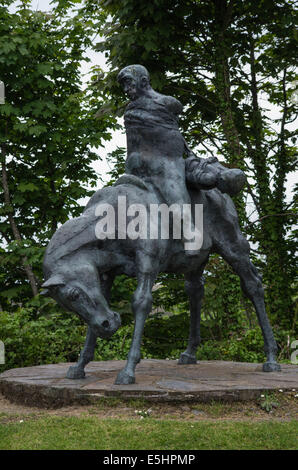 Die beiden Könige Skulptur in Harlech, Gwynedd, Nordwales Stockfoto