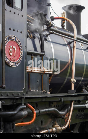 Welsh Highland Eisenbahn Dampf-Lokomotive Nummer 87 Stockfoto