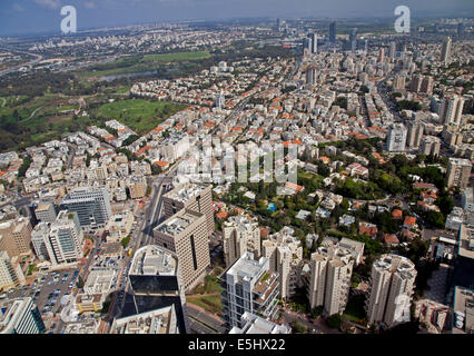 Luftaufnahme der Innenstadt von Tel Aviv, Tel Aviv, Israel Stockfoto