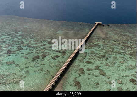 Blick vom Leuchtturm am Sanganeb Riff im Roten Meer Küste von Sudan Stockfoto