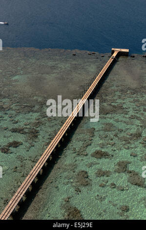 Blick vom Leuchtturm am Sanganeb Riff im Roten Meer Küste von Sudan Stockfoto