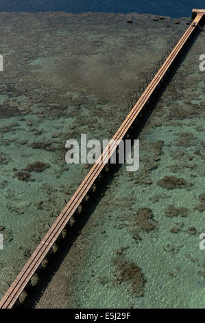 Blick vom Leuchtturm am Sanganeb Riff im Roten Meer Küste von Sudan Stockfoto