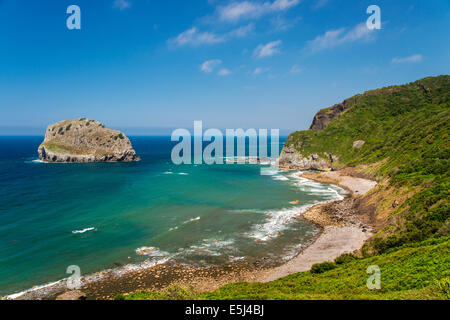 Die baskische Küste in der Nähe von Bermeo, Baskenland, Spanien Stockfoto