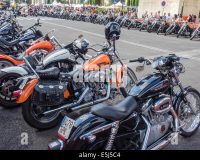 BARCELONA, Katalonien/Spanien - 4. Juli, 5. und 6. 2014: Barcelona Harley Days 2014 findet in der Stadt, es ist der uSonic Stockfoto