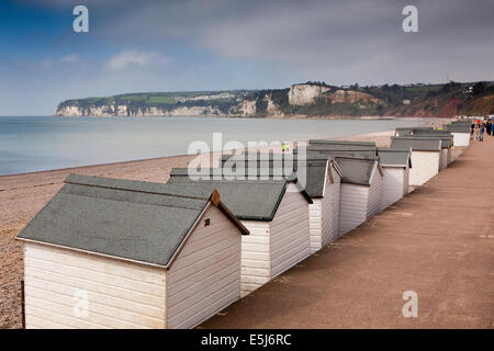 UK England, Dorset, Seaton Strandhütten Stockfoto