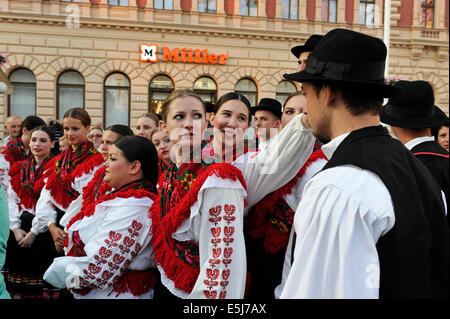 Kroatische Gemeinde Folk Gruppe während der 48. internationalen Folklore-Festival in Zagreb Sljeme aus Mississauga, Ontario, Kanada Stockfoto