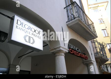 Banken In Lugano Schweiz Credit Suisse Bank Zentrale Stockfoto