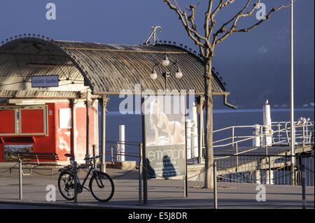 Lugano, Switzerland, landing place for tourist boats Stockfoto