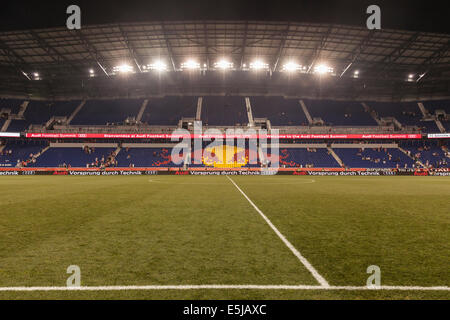 Harrison, NJ - 31. Juli 2014: Ansicht der Red Bull Arena nach dem Freundschaftsspiel zwischen CD Guadalajara Chivas und FC Bayern München Stockfoto