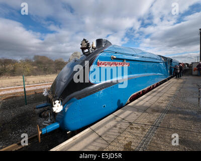 Klasse A4 Schwester erfassten Motoren für große Abschied in Shildon, County Durham, LNER Class A4 4489 Dominion of Canada Stockfoto
