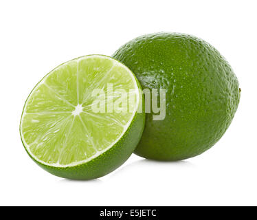 Kalk, isoliert auf weißem Hintergrund Stockfoto