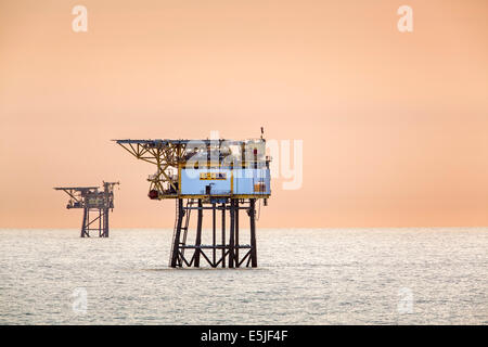 Niederlande, Den Helder, Niederlande Wirtschaftszone auf Nordsee. Gas-Produktionsplattformen Stockfoto