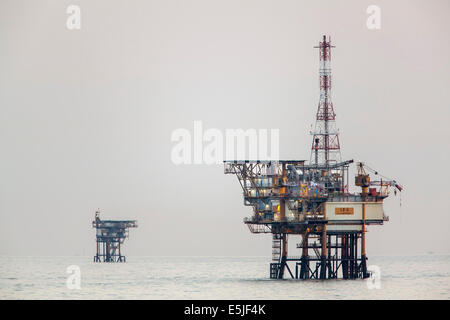 Niederlande, Den Helder, Niederlande Wirtschaftszone auf Nordsee. Gas-Produktionsplattformen Stockfoto