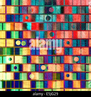 ungewöhnliche hellen bunten geometrischen abstraktes Muster der verschiedenen Elemente des Platzes Stockfoto