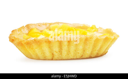 Kuchen mit frischer Ananas, isoliert auf weiss Stockfoto