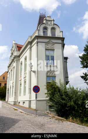 Ustek City Tschechische Republik - die kleinsten Stadthäuser Stockfoto
