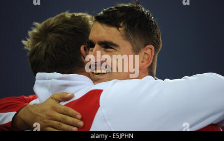 LEE DORAN JAVELIN HAMPDEN PARK GLASGOW Schottland 2. August 2014 Stockfoto