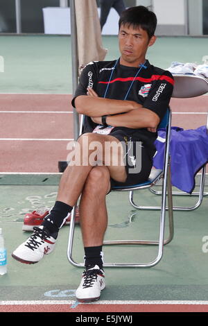 Kanagawa, Japan. 1. August 2014. Shuhei Shimoda (Consadole) Fußball /Soccer: Adidas WM 2014, 38. Japan Club Youth Football Championship (U18) Semi Final match zwischen Consadole Sapporo u-18-0-3 Mitsubishi Yowa SC Jugend im Nippatsu-Mitsuzawa-Stadion in Kanagawa, Japan. Bildnachweis: AFLO SPORT/Alamy Live-Nachrichten Stockfoto