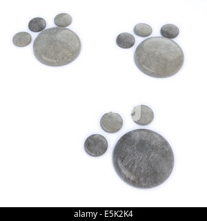 3D Render Stein tierische Spuren Stockfoto