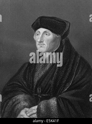 Erasmus Desiderius von Rotterdam, 1465-1536, niederländischer Humanist, Theologe, Philosoph, Gelehrter und Autor, Stockfoto