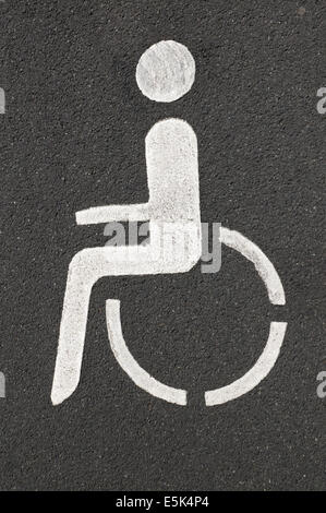 Behinderten Parkplätze für Behinderte Stockfoto