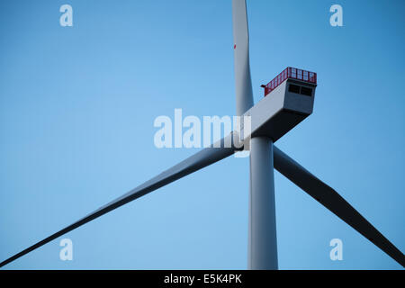 Gwynt y Mor Offshore-Windpark aus Küste von Nordwales während der Bauphase von Frühjahr 2014 Stockfoto