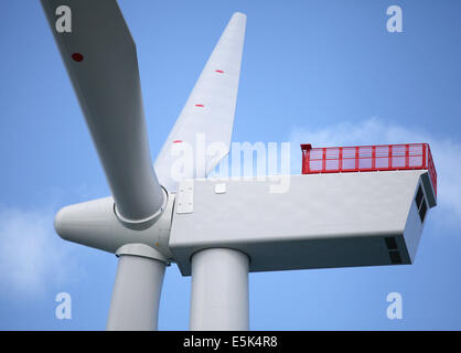 Gwynt y Mor Offshore-Windpark aus Küste von Nordwales während der Bauphase von Frühjahr 2014 Stockfoto