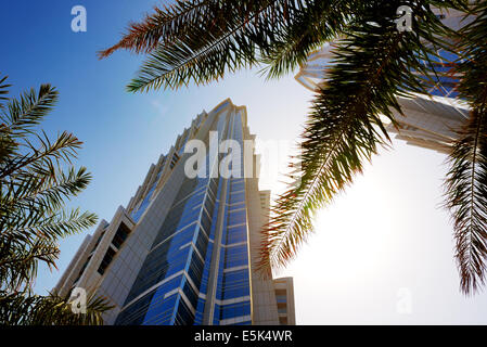 Der Blick auf zwei Towers Hotel JW Marriott Marquis Dubai, Vereinigte Arabische Emirate Stockfoto